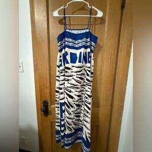 Sardine Print Summertime Maxi Dress NWOT